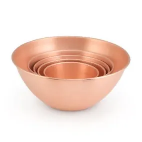 Copper Polished Round Serving Bowls - Angie India Serverware