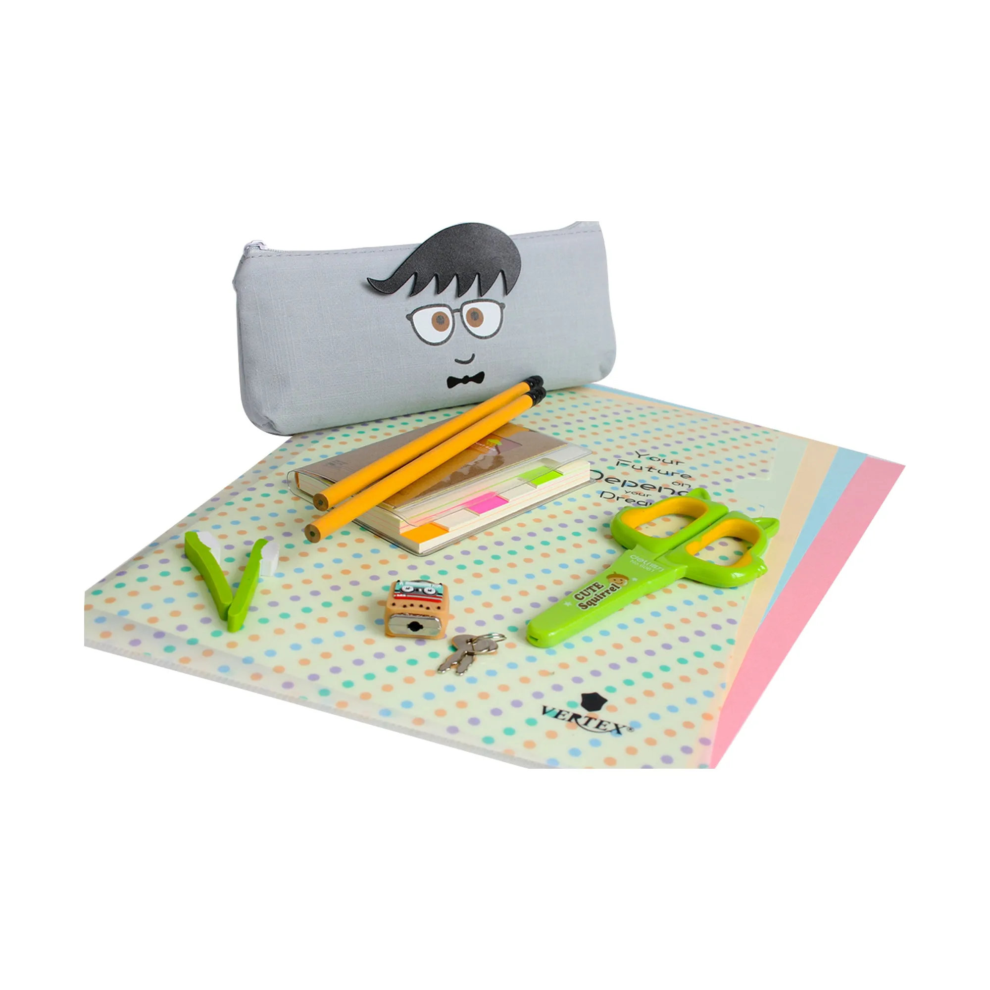 Cream Dots Folder Gift Set