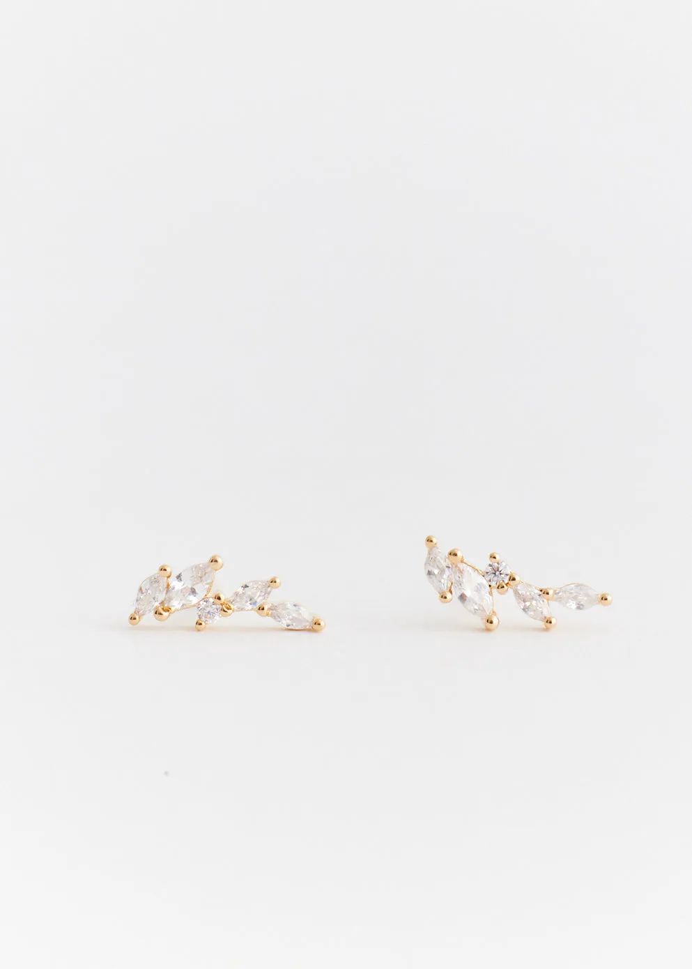 Crystal Leaf Studs