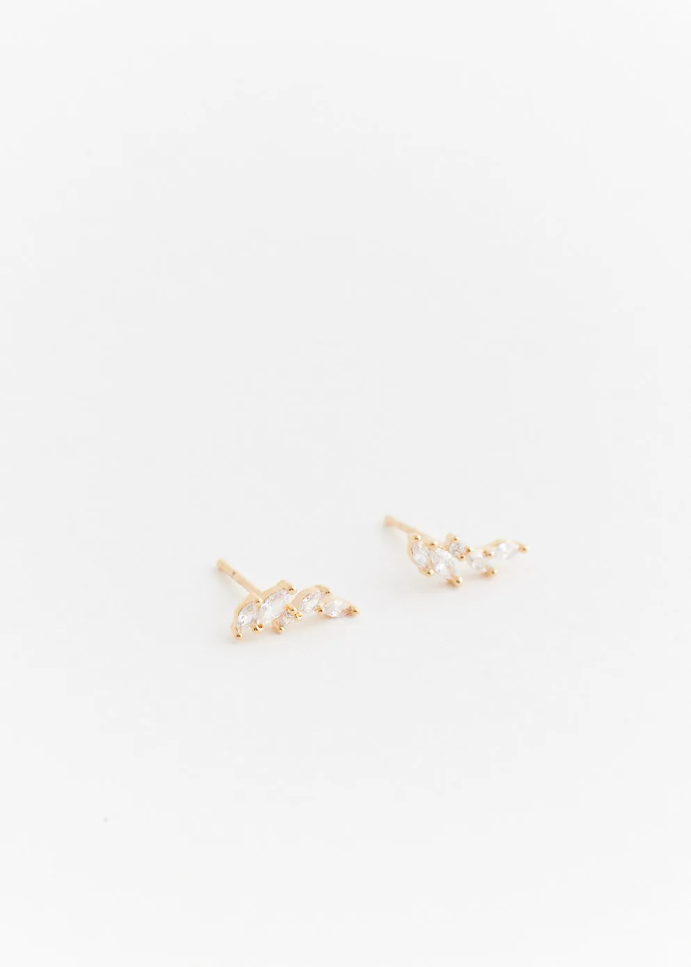 Crystal Leaf Studs