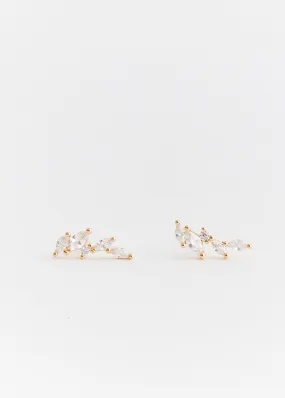 Crystal Leaf Studs