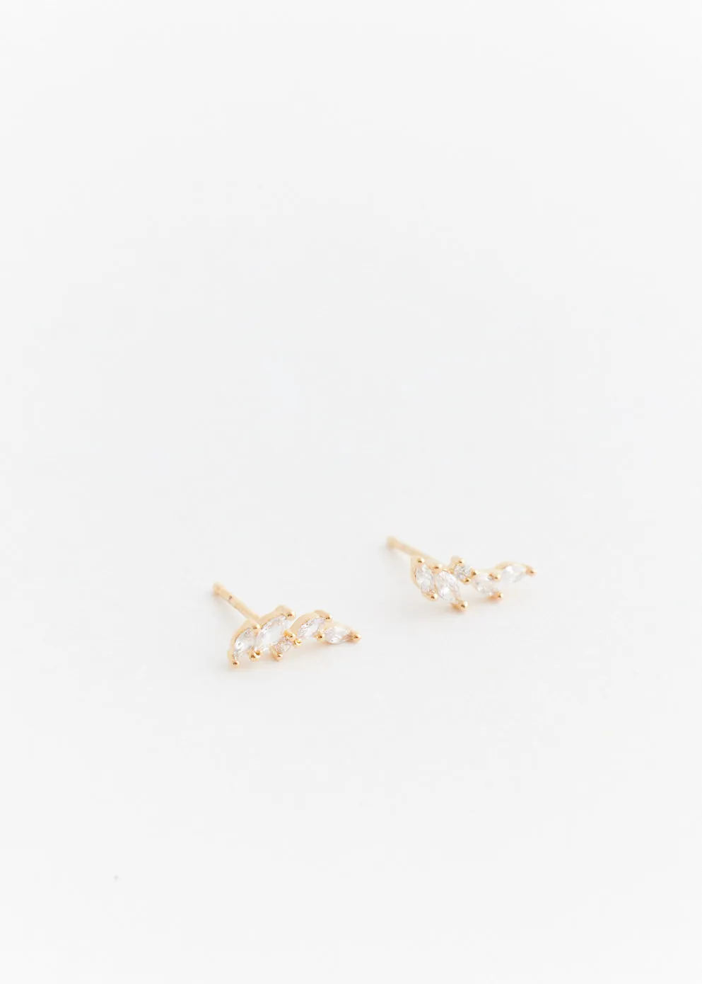 Crystal Leaf Studs