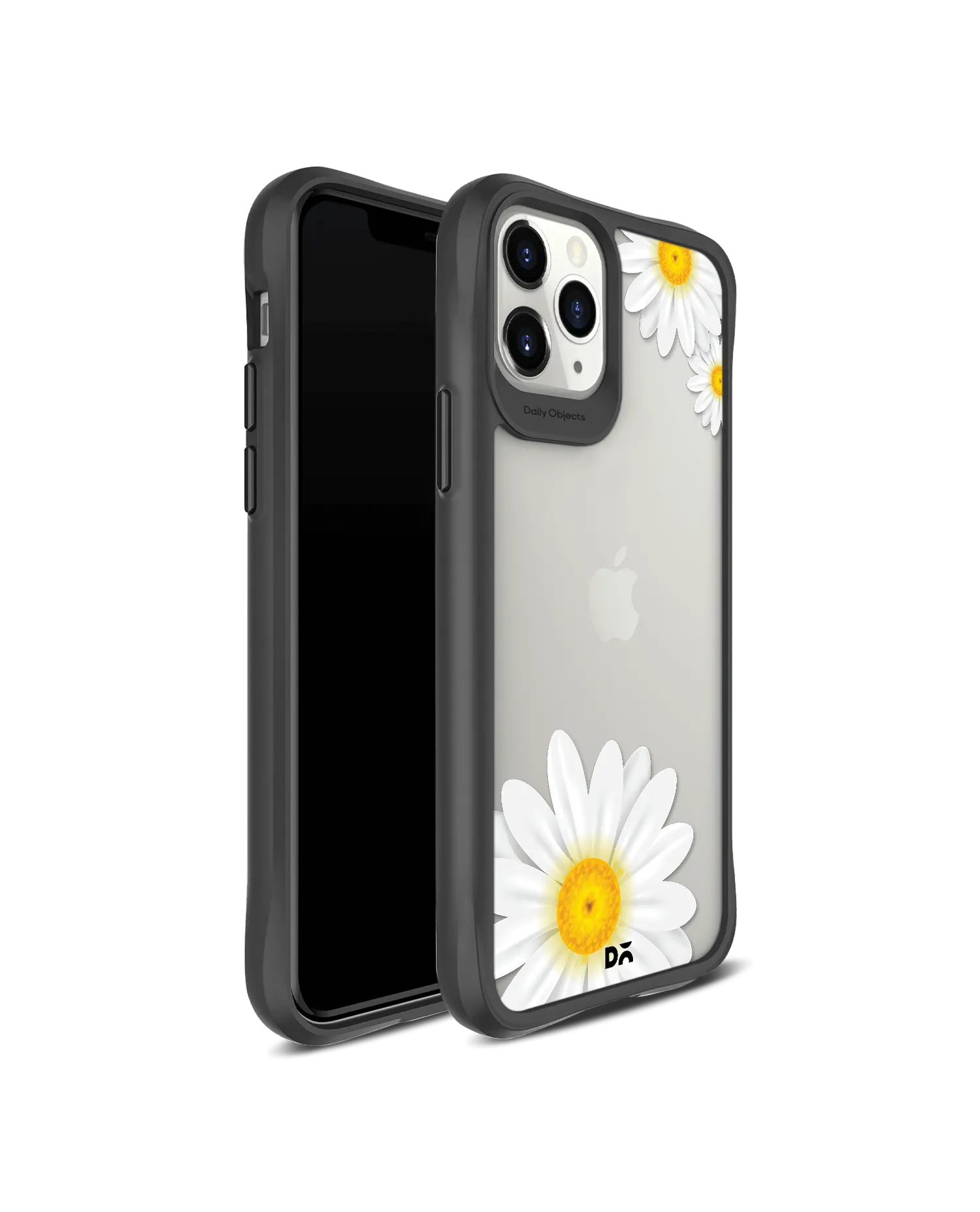 DailyObjects Clear Three White Daisies Black Hybrid Clear Case Cover For iPhone 11 Pro