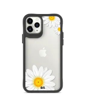 DailyObjects Clear Three White Daisies Black Hybrid Clear Case Cover For iPhone 11 Pro