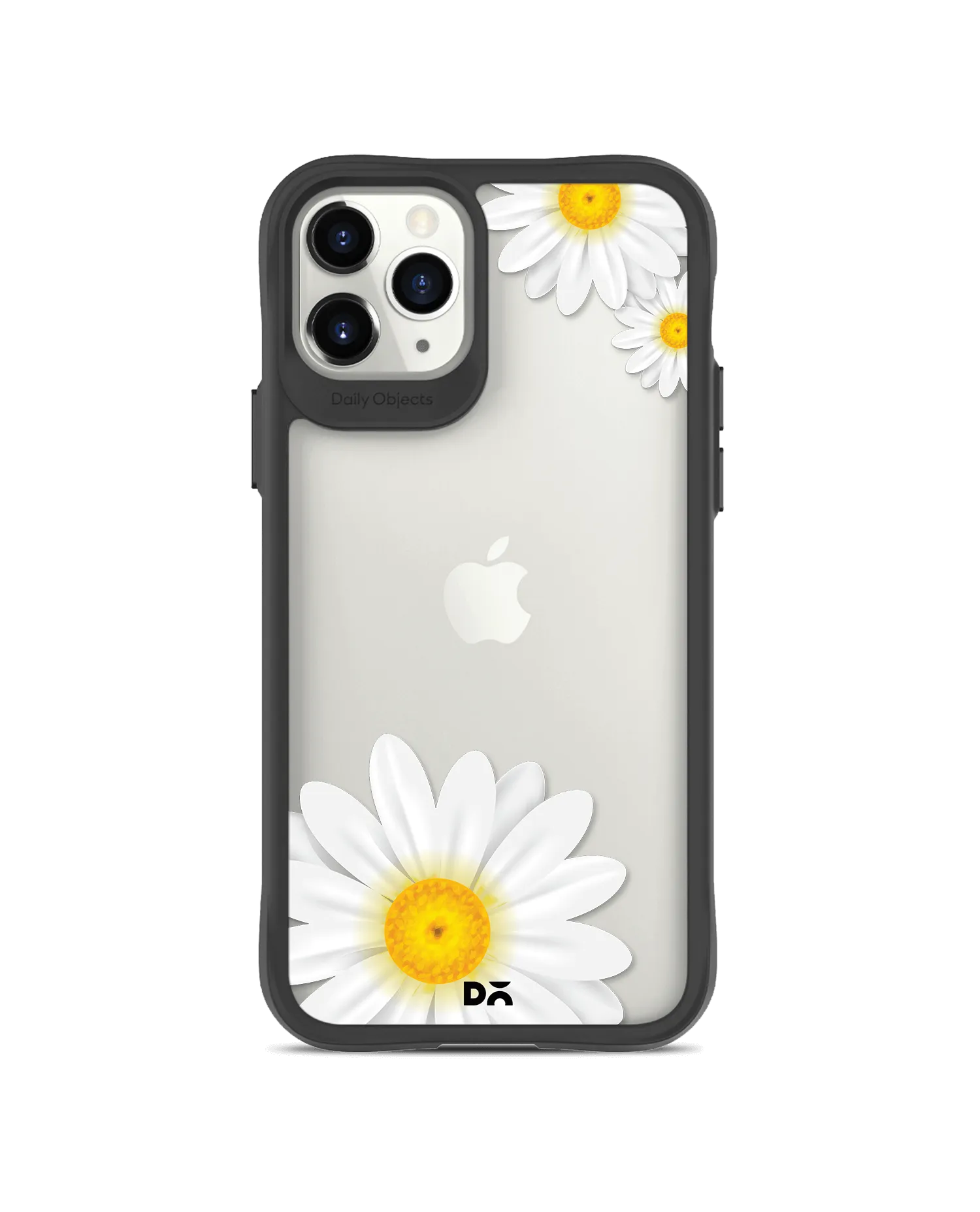 DailyObjects Clear Three White Daisies Black Hybrid Clear Case Cover For iPhone 11 Pro