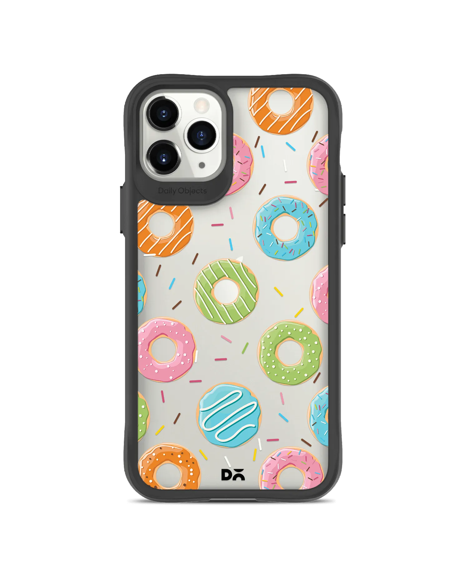 DailyObjects Doughnut Icon Black Hybrid Clear Case Cover For iPhone 11 Pro