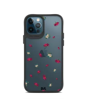 DailyObjects Floating Flowers Black Hybrid Clear Case Cover For iPhone 12 Pro Max