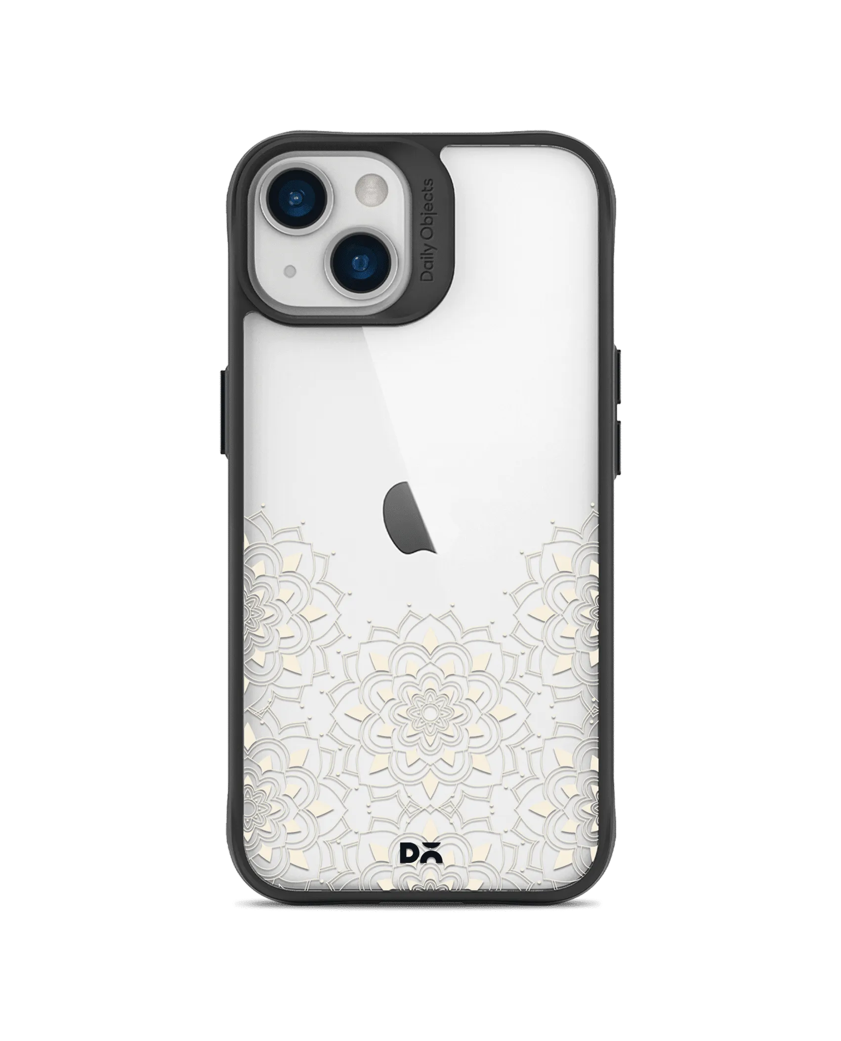 DailyObjects Mandala Flake Off White Black Hybrid Clear Case Cover For iPhone 13 Mini