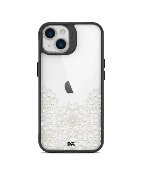 DailyObjects Mandala Flake Off White Black Hybrid Clear Case Cover For iPhone 13 Mini