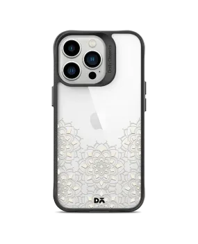 DailyObjects Mandala Flake Off White Black Hybrid Clear Case Cover For iPhone 13 Pro Max