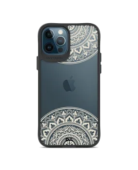 DailyObjects Off White Mandala Black Hybrid Clear Case Cover For iPhone 12 Pro Max