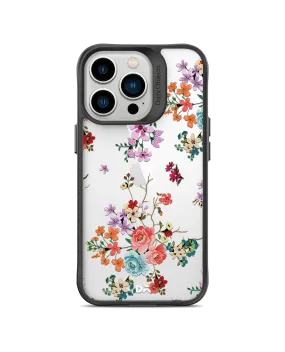 DailyObjects Periwinkle & Roses Black Hybrid Clear Phone Case Cover For iPhone 14 Pro