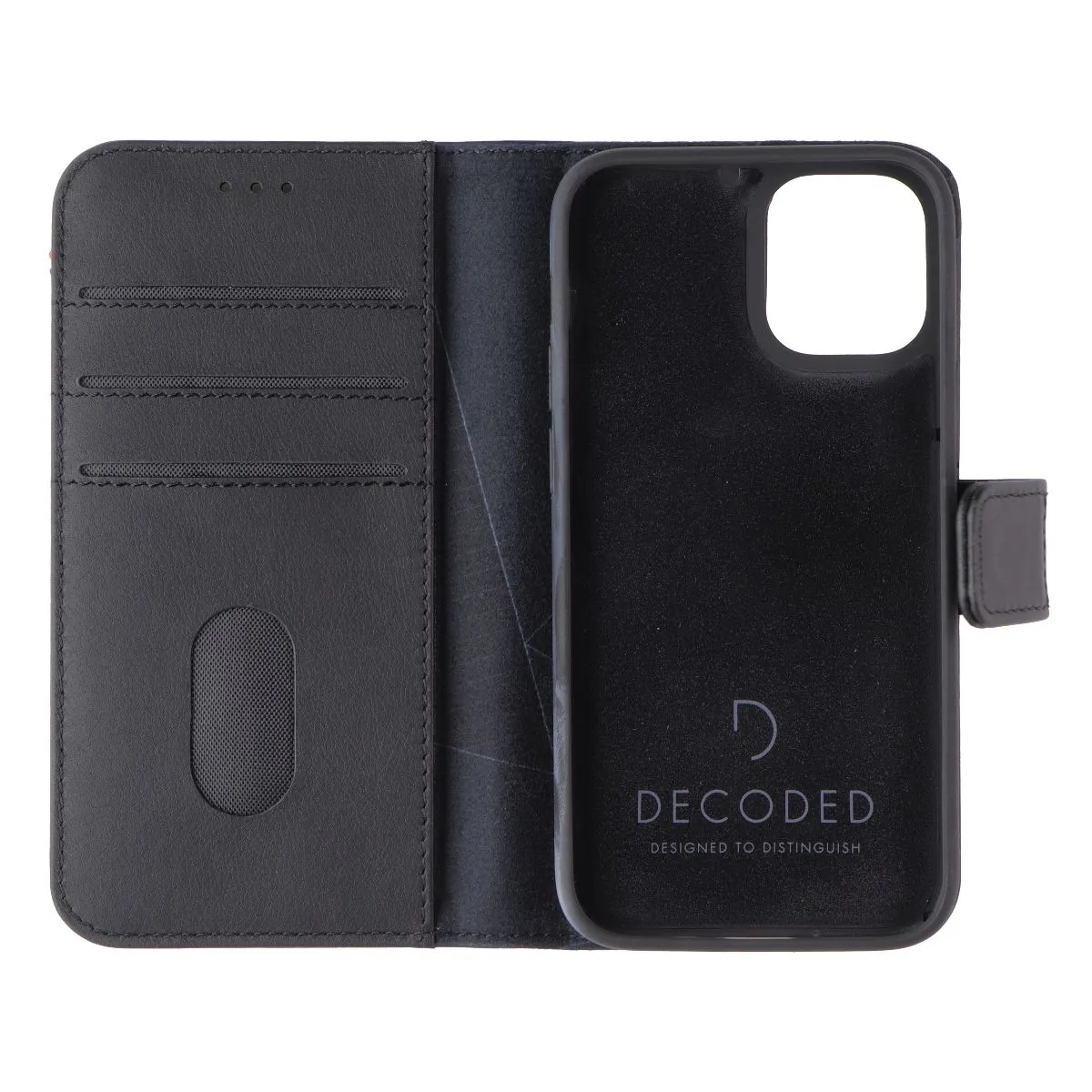 Decoded Detachable 2-in-1 Wallet Case for Apple iPhone 12 Mini - Black Leather