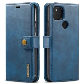 DG.MING Google Pixel 5a 2-in-1 Wallet Case - Blue