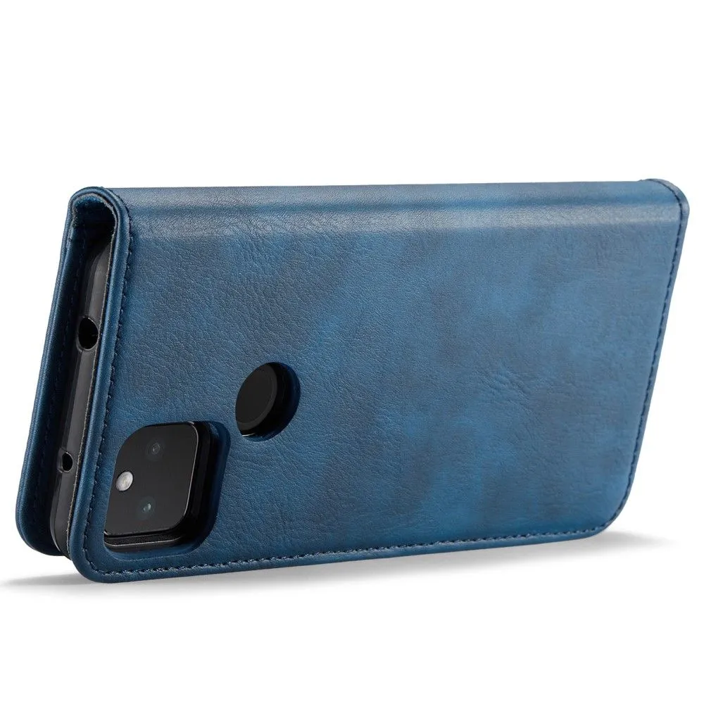 DG.MING Google Pixel 5a 2-in-1 Wallet Case - Blue