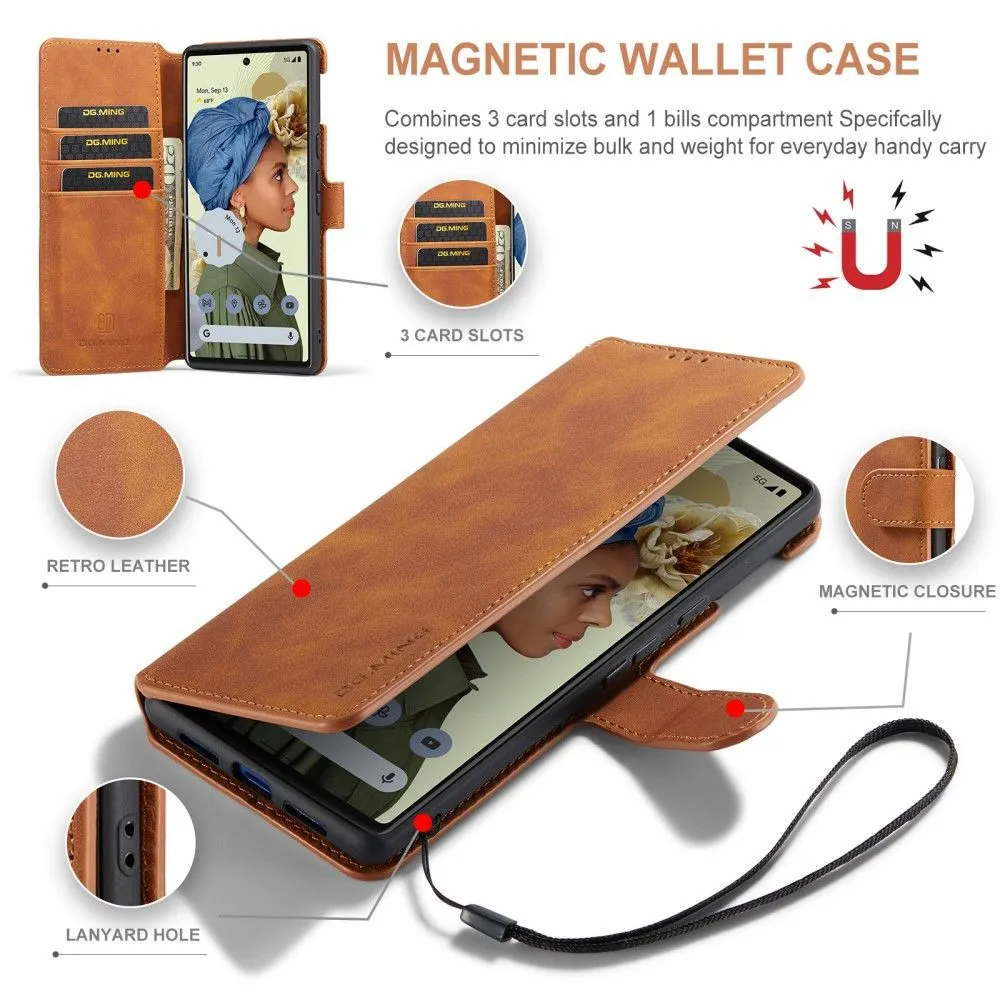 DG.MING Google Pixel 6 Pro Retro Case - Brown