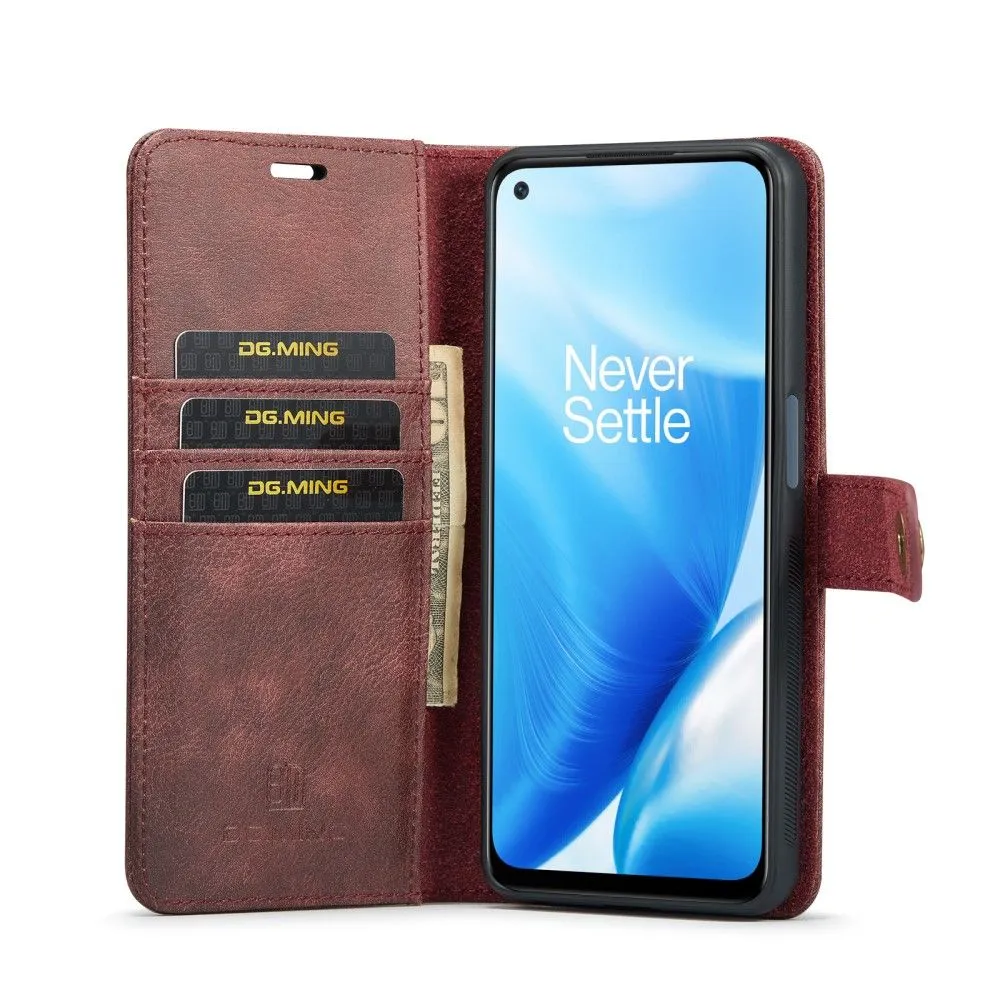 DG.MING OnePlus Nord N200 5G 2-in-1 Wallet Case - Coffee