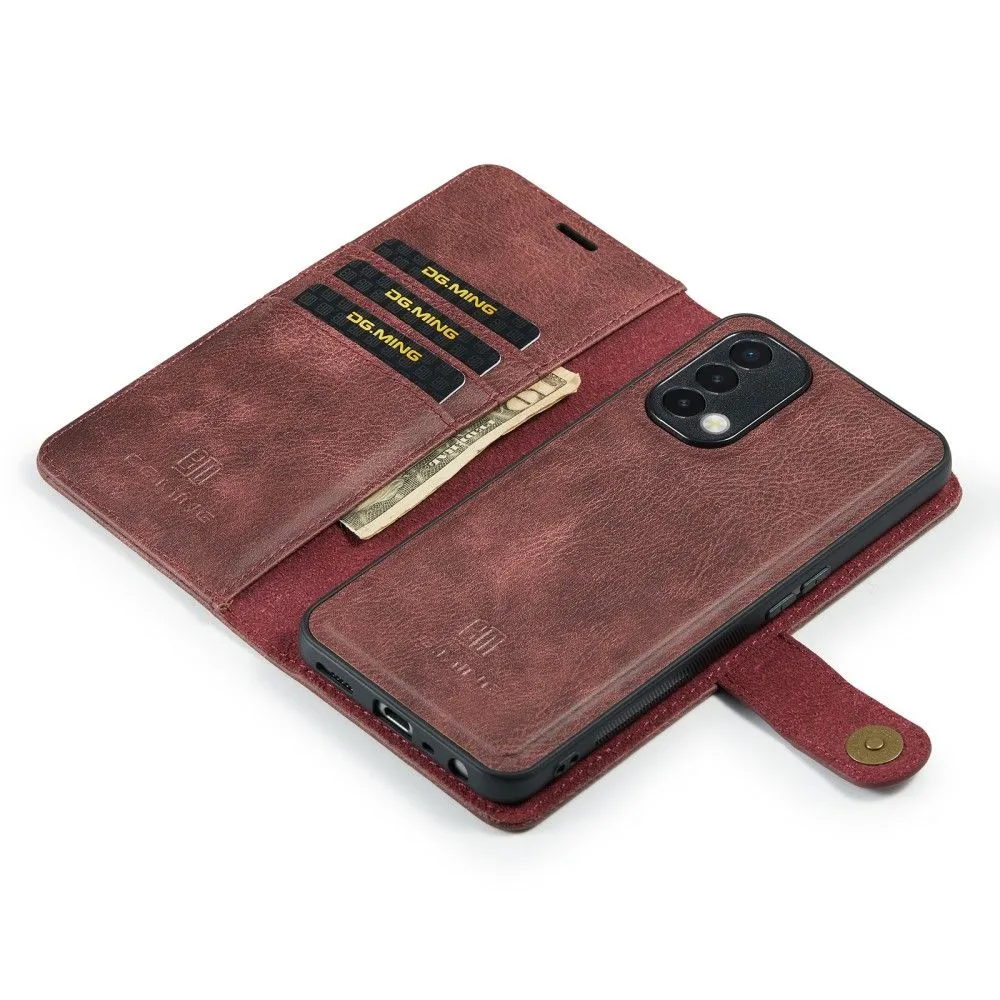 DG.MING OnePlus Nord N200 5G 2-in-1 Wallet Case - Coffee