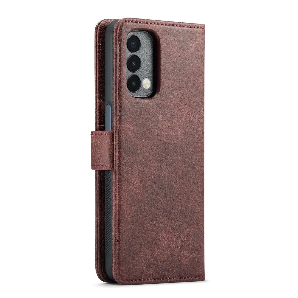 DG.MING OnePlus Nord N200 5G 2-in-1 Wallet Case - Coffee