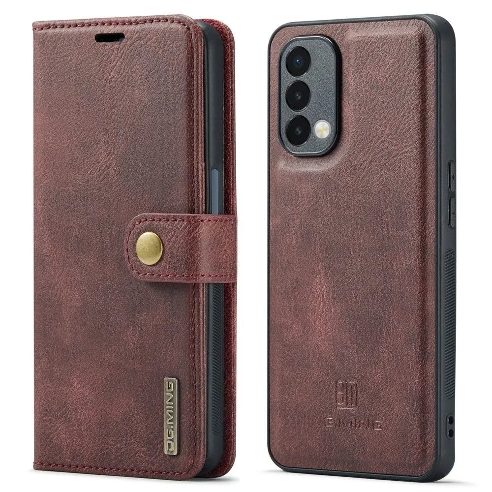 DG.MING OnePlus Nord N200 5G 2-in-1 Wallet Case - Coffee