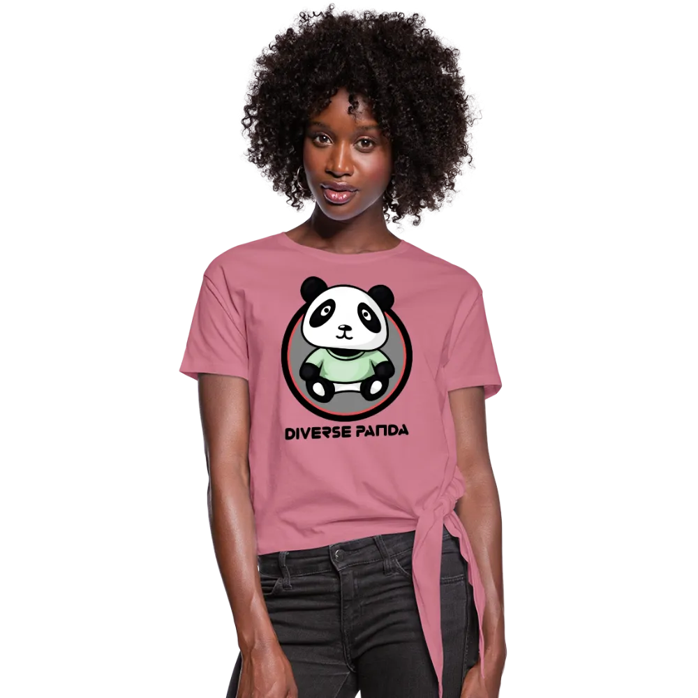 Diverse Panda Purple Glow Women's Knotted T-Shirt