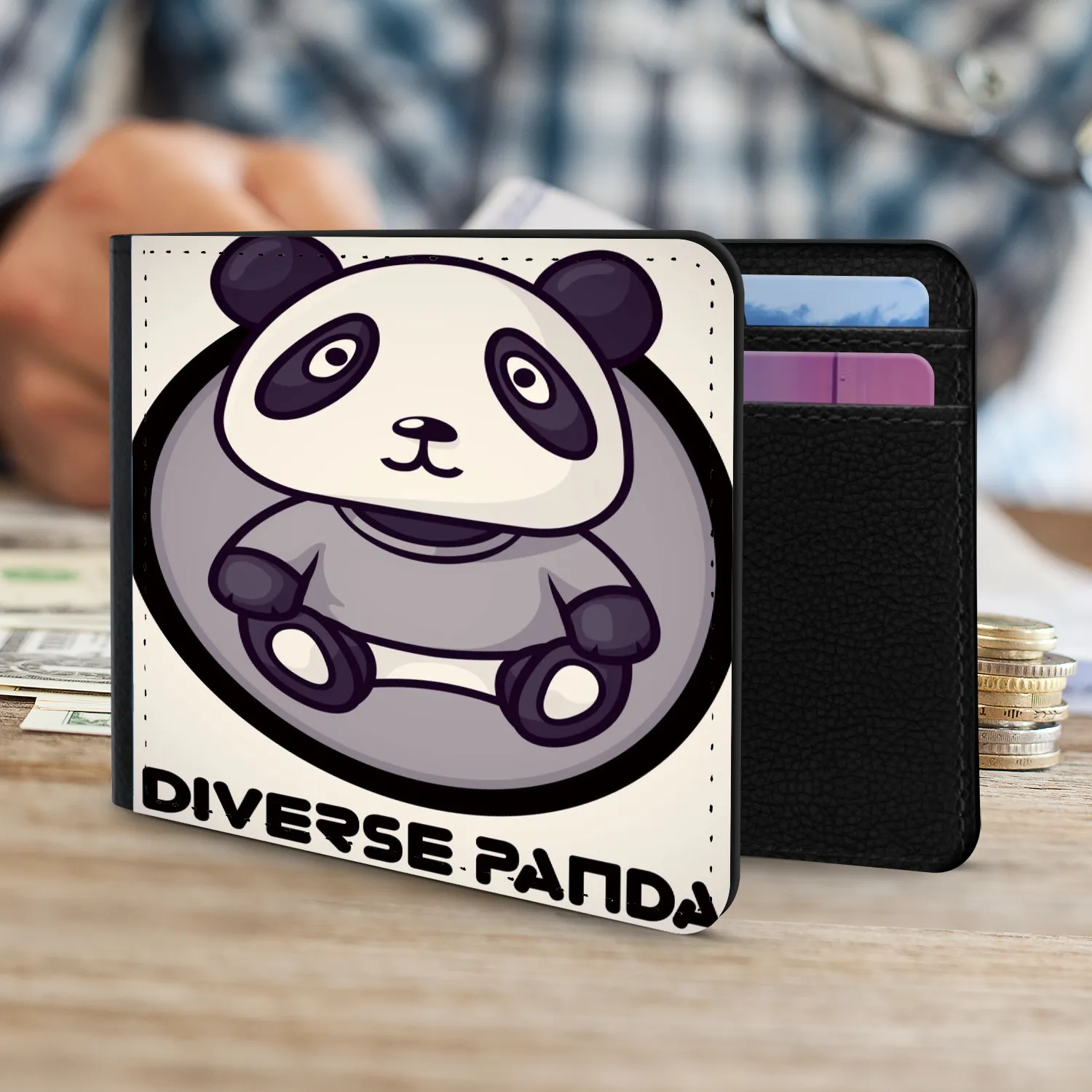 Diverse Panda Sephia Themed Company Wallet