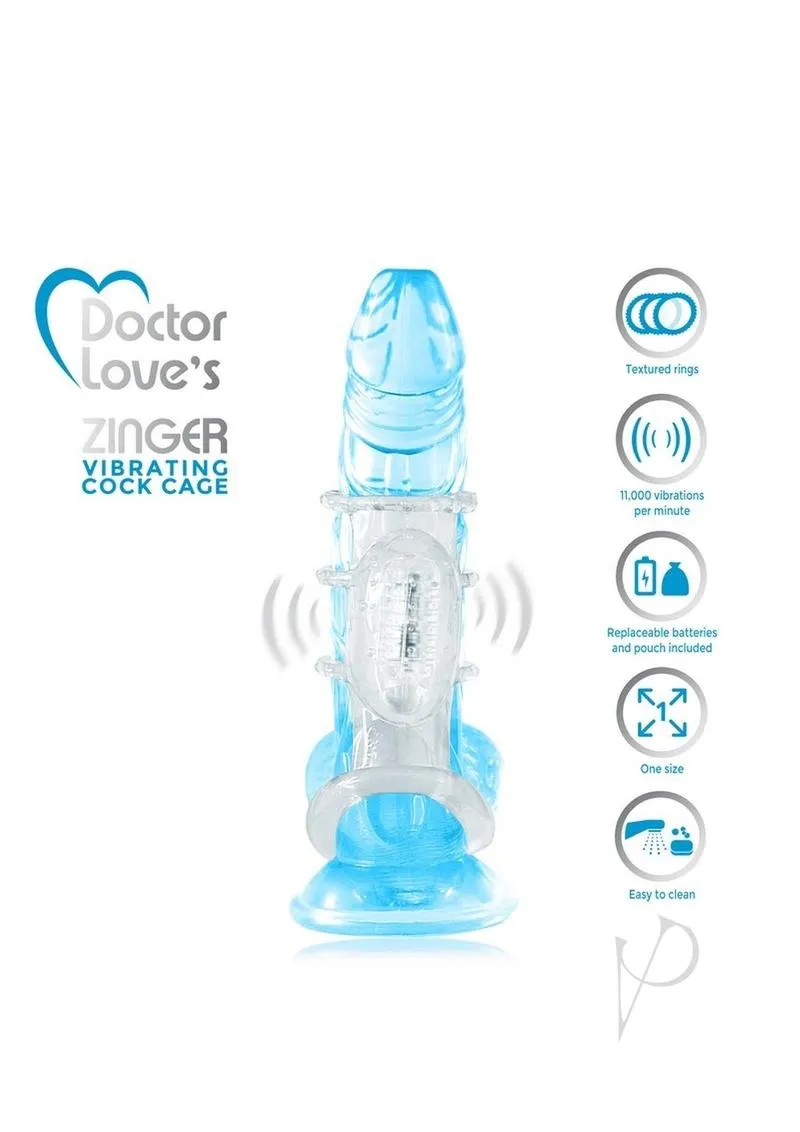 Doctor Loves Zinger Vibrating Cage Clear