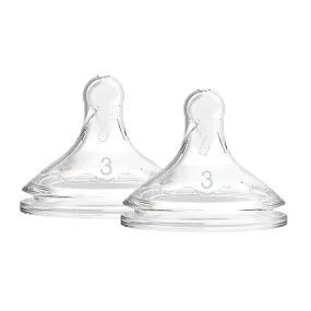 Dr. Brown'S Level 3 Wide-Neck Silicone Nipple Transparent 6M to 9M