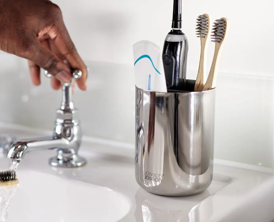 EasyStore™ Luxe Stainless-steel Toothbrush Caddy