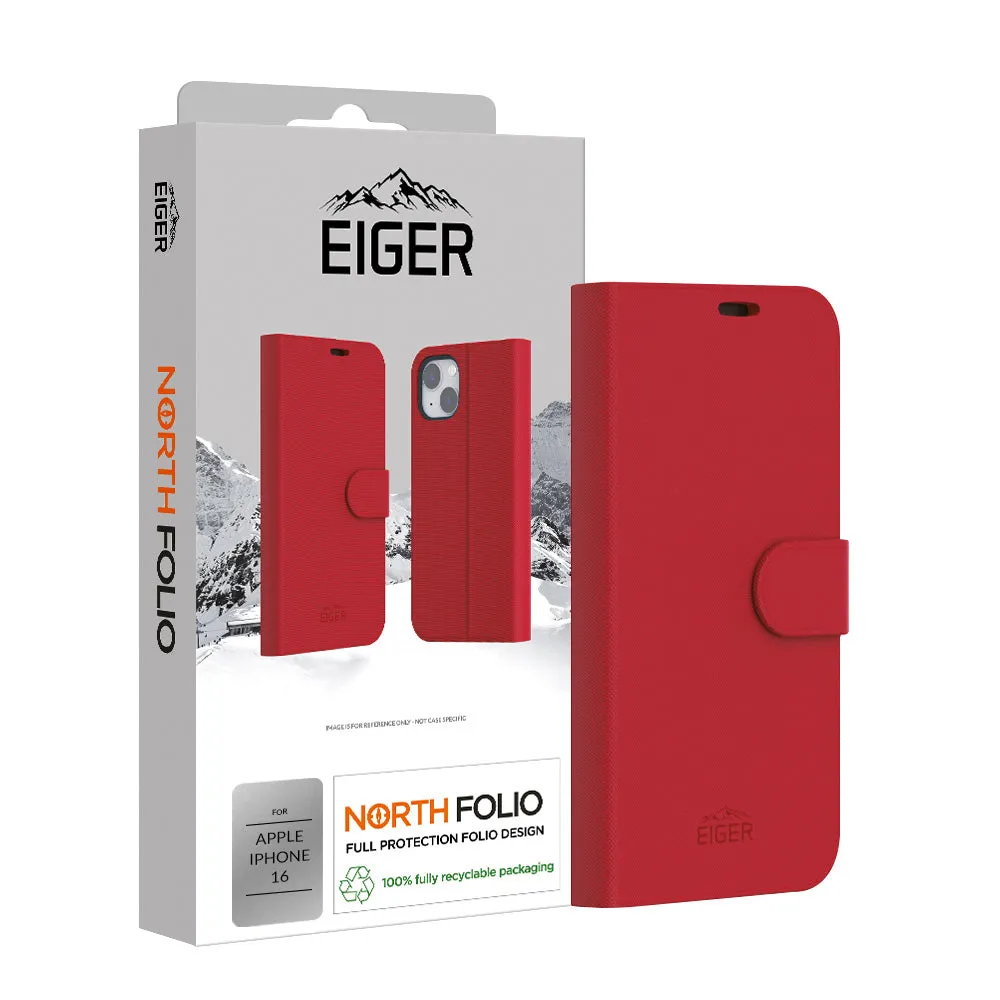 Eiger North Folio Case for Apple iPhone 16 in Red