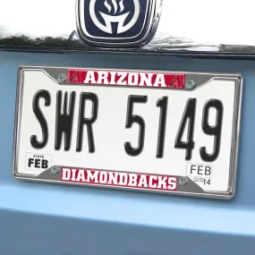 Fanmats Arizona Diamondbacks Chrome Metal License Plate Frame, 6.25" x 12.25"