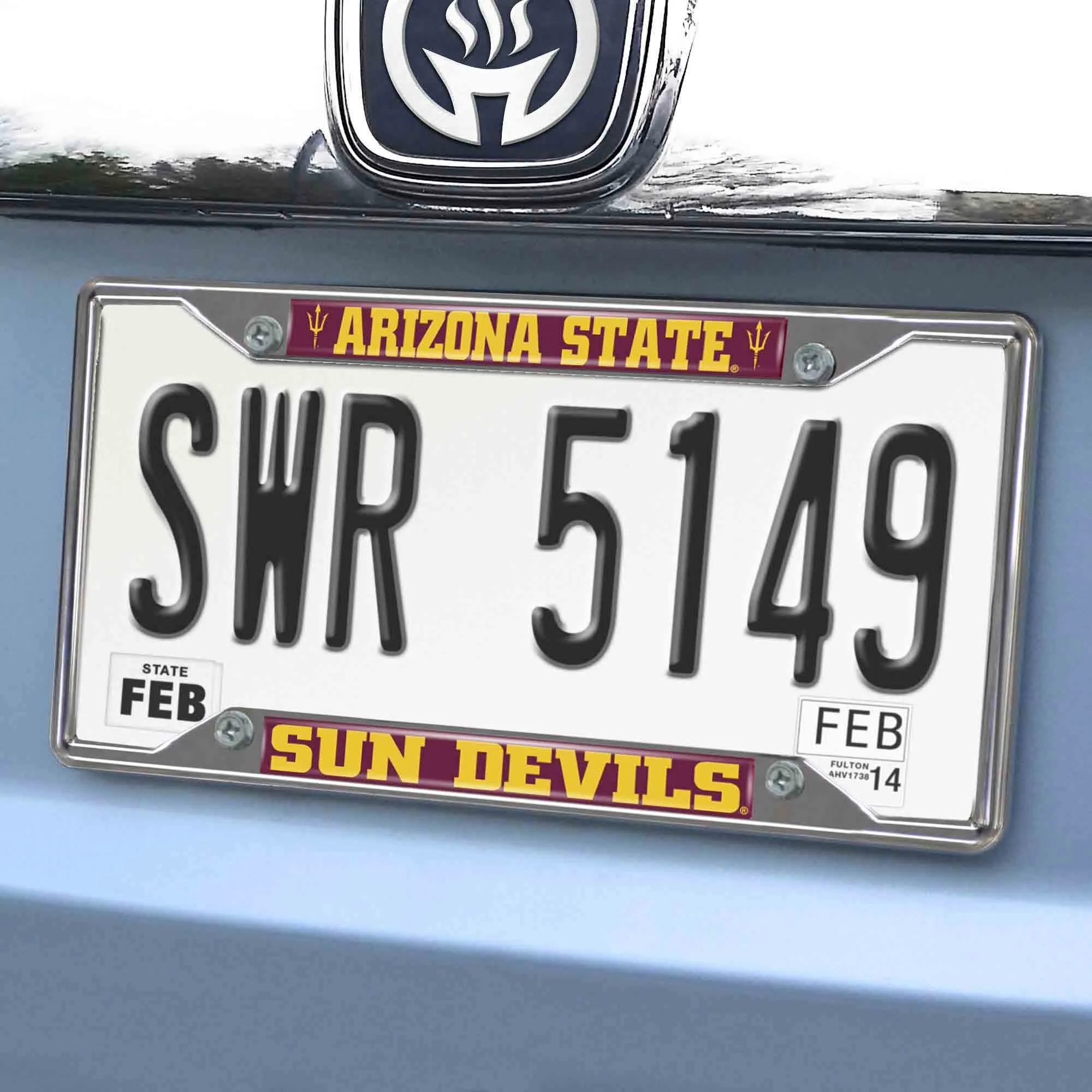 Fanmats Arizona State Sun Devils Chrome Metal License Plate Frame, 6.25" x 12.25"