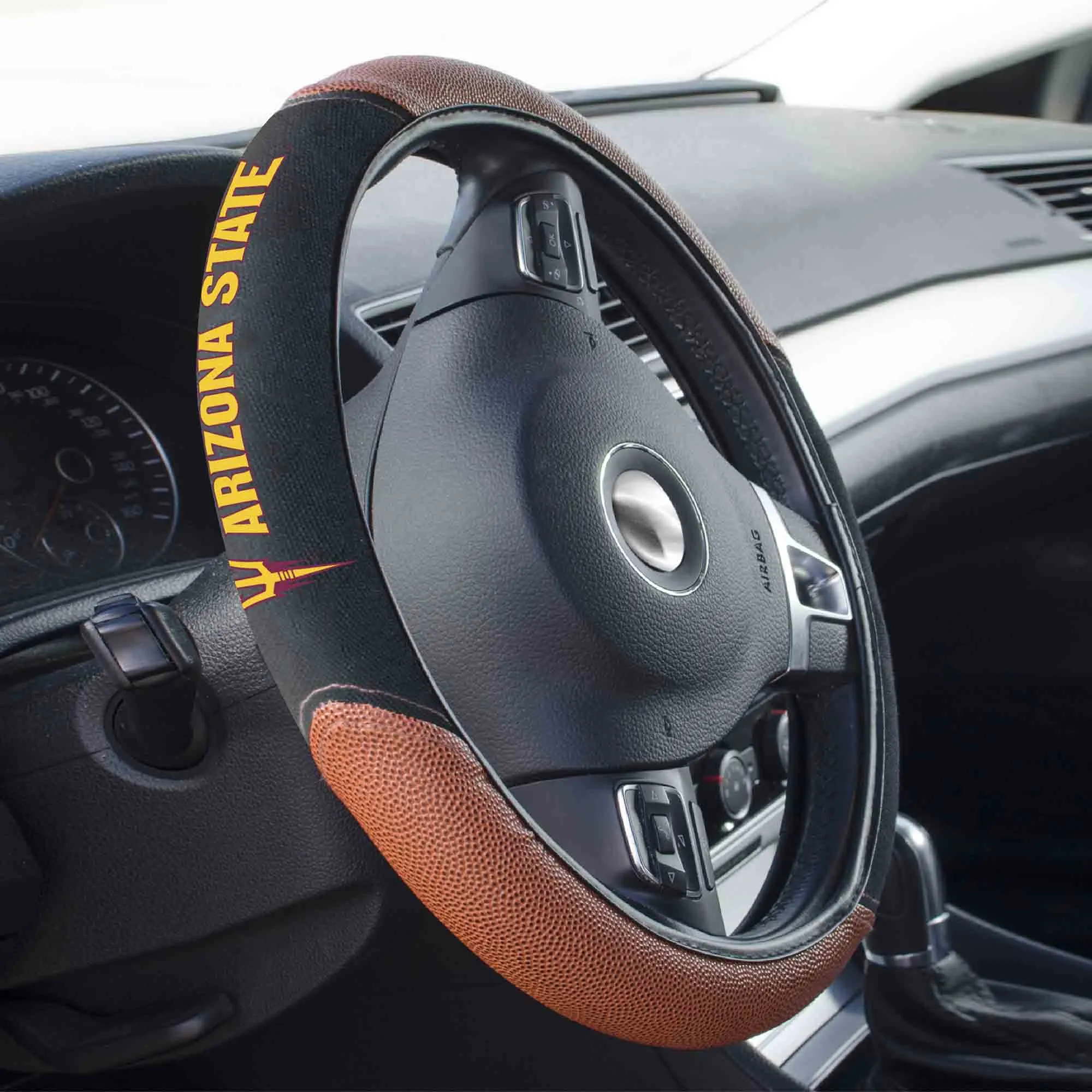 Fanmats Arizona State Sun Devils Football Grip Steering Wheel Cover 15" Diameter