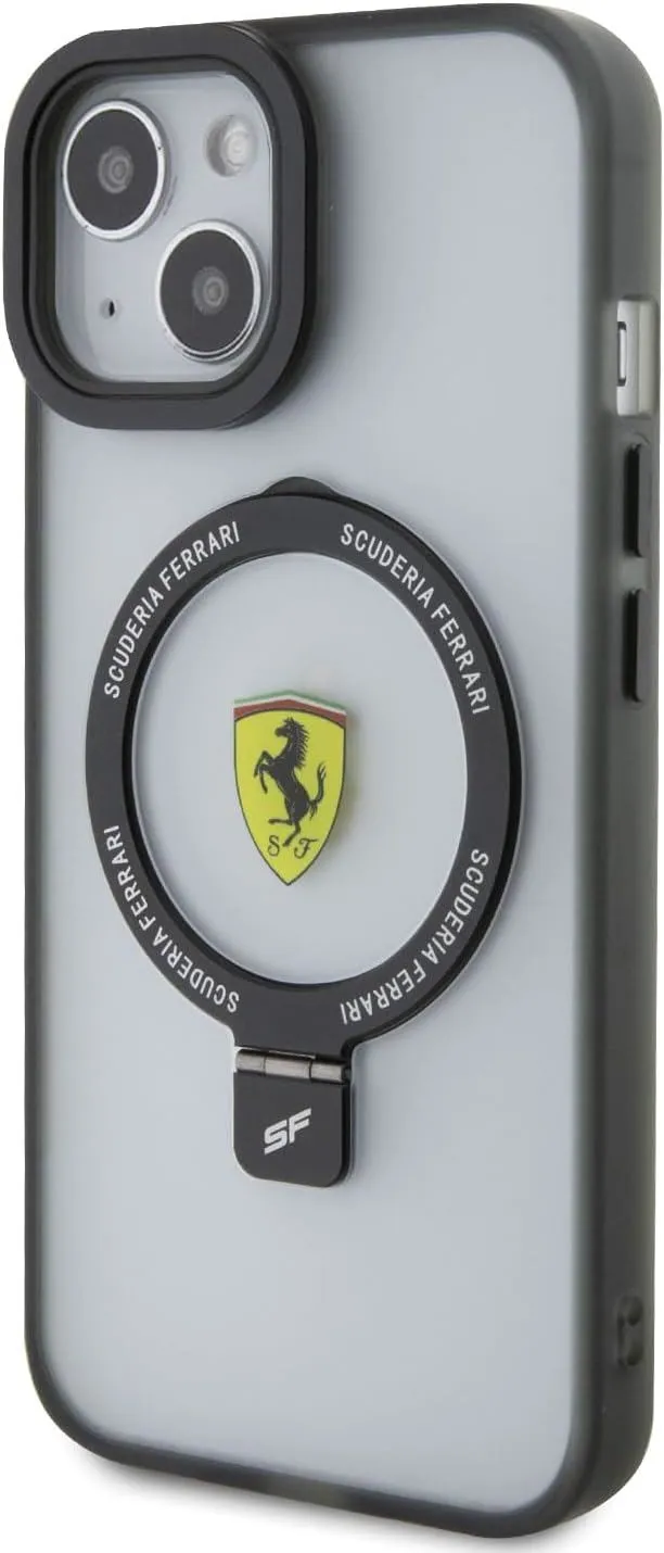 Ferrari Hardcase for iphone 15 6.1" with MagSafe & Ring Stand Transparent - FEHMP15SUSCAH