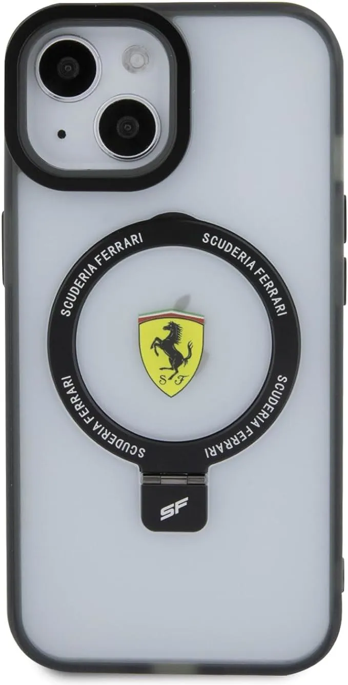 Ferrari Hardcase for iphone 15 6.1" with MagSafe & Ring Stand Transparent - FEHMP15SUSCAH