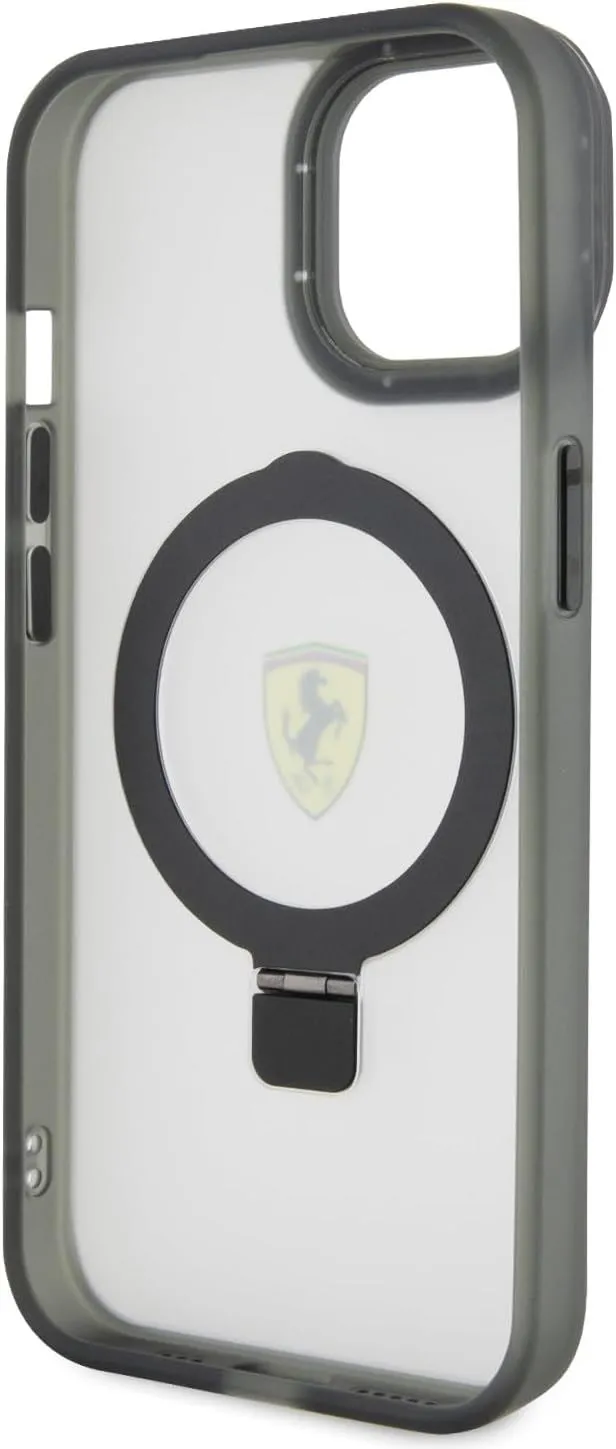 Ferrari Hardcase for iphone 15 6.1" with MagSafe & Ring Stand Transparent - FEHMP15SUSCAH