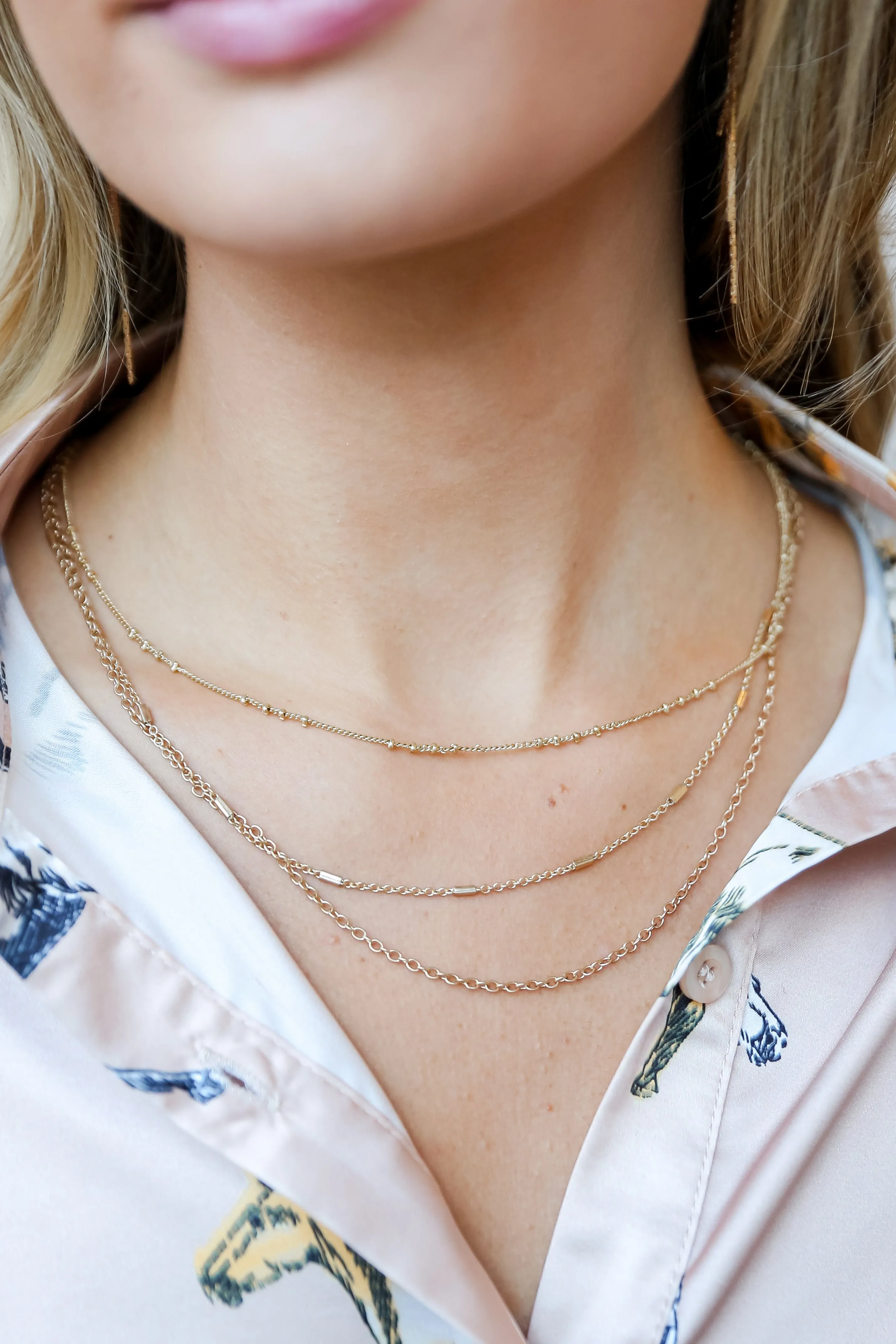 FINAL SALE - Clara Gold Layered Chain Necklace