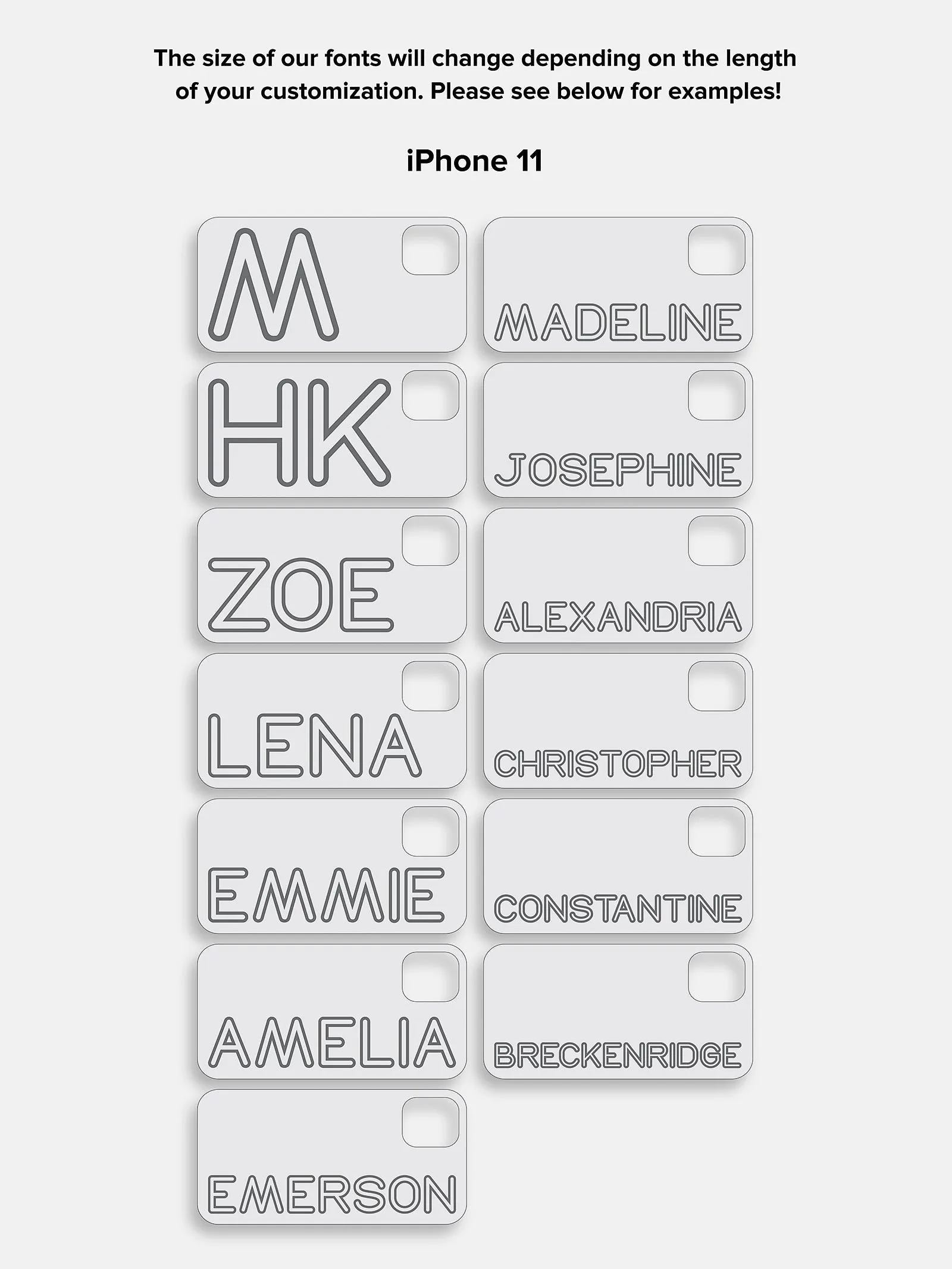 Fine Line Custom iPhone Case - Black