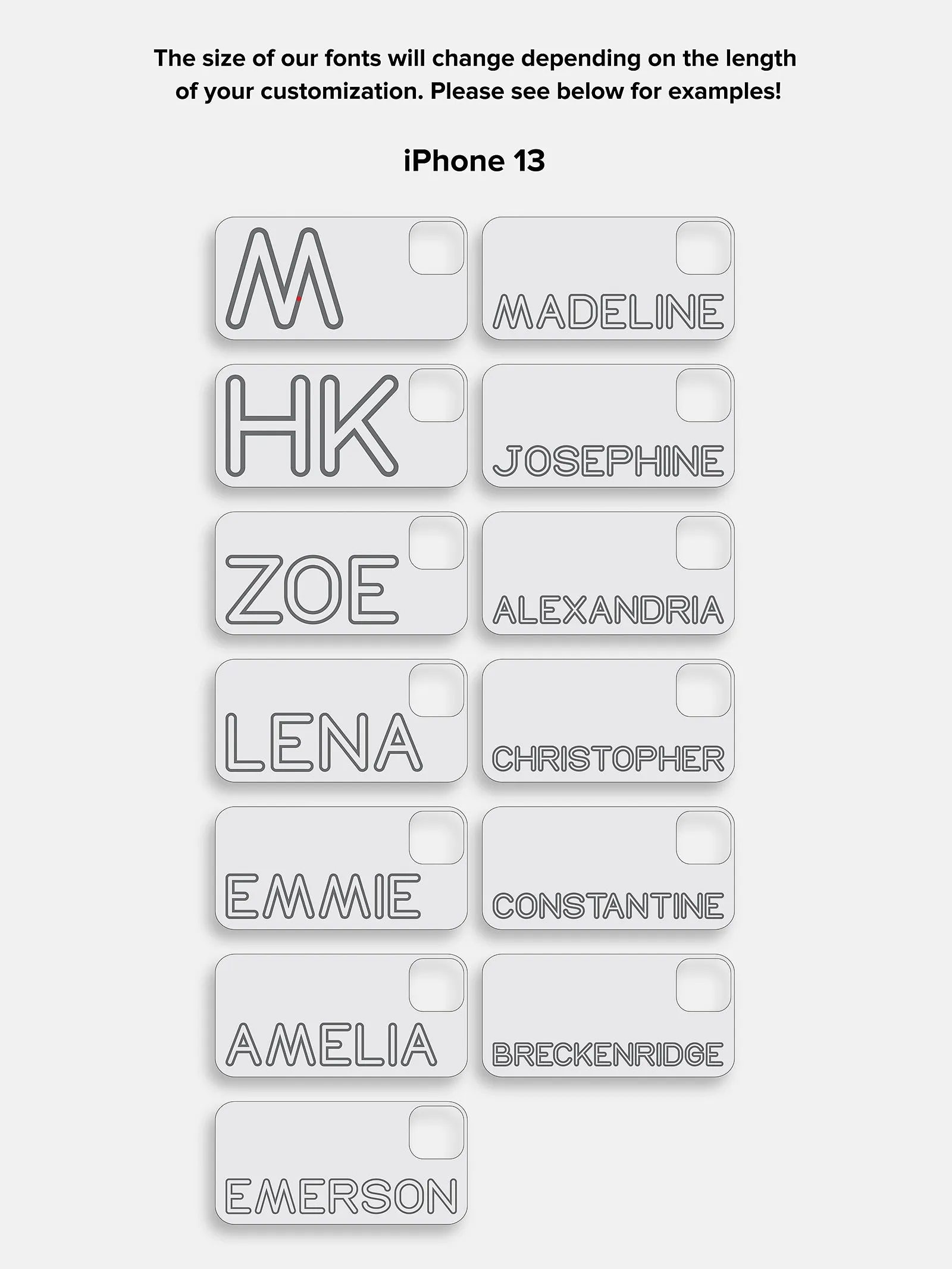 Fine Line Custom iPhone Case - Black