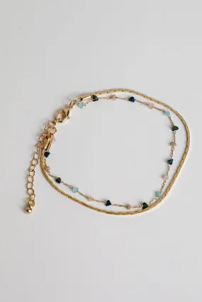 Gabby Gold Beaded Layered Bracelet