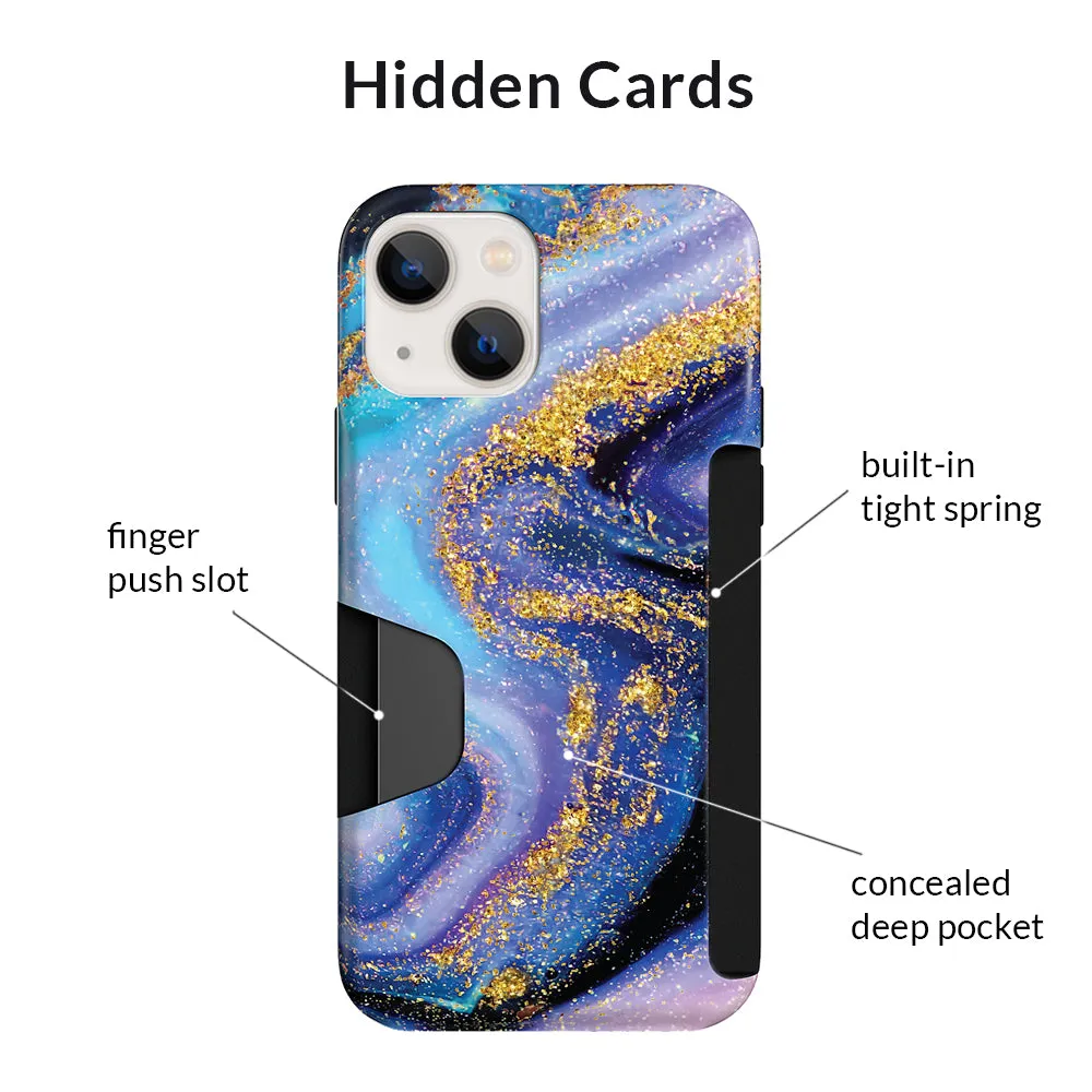 Galaxy Glitter iPhone Wallet Case