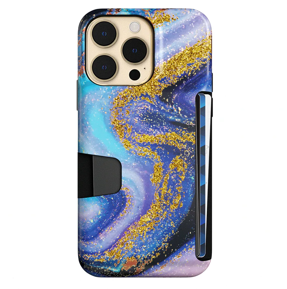 Galaxy Glitter iPhone Wallet Case