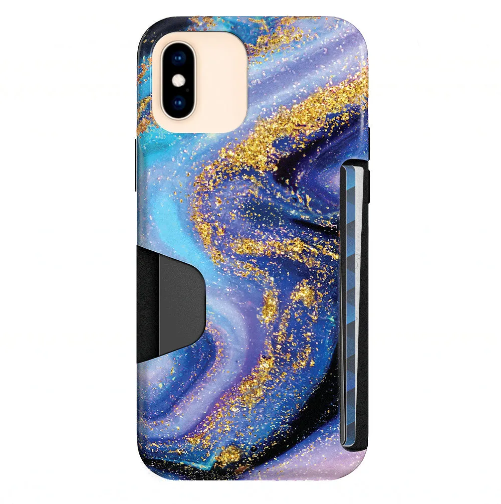 Galaxy Glitter iPhone Wallet Case