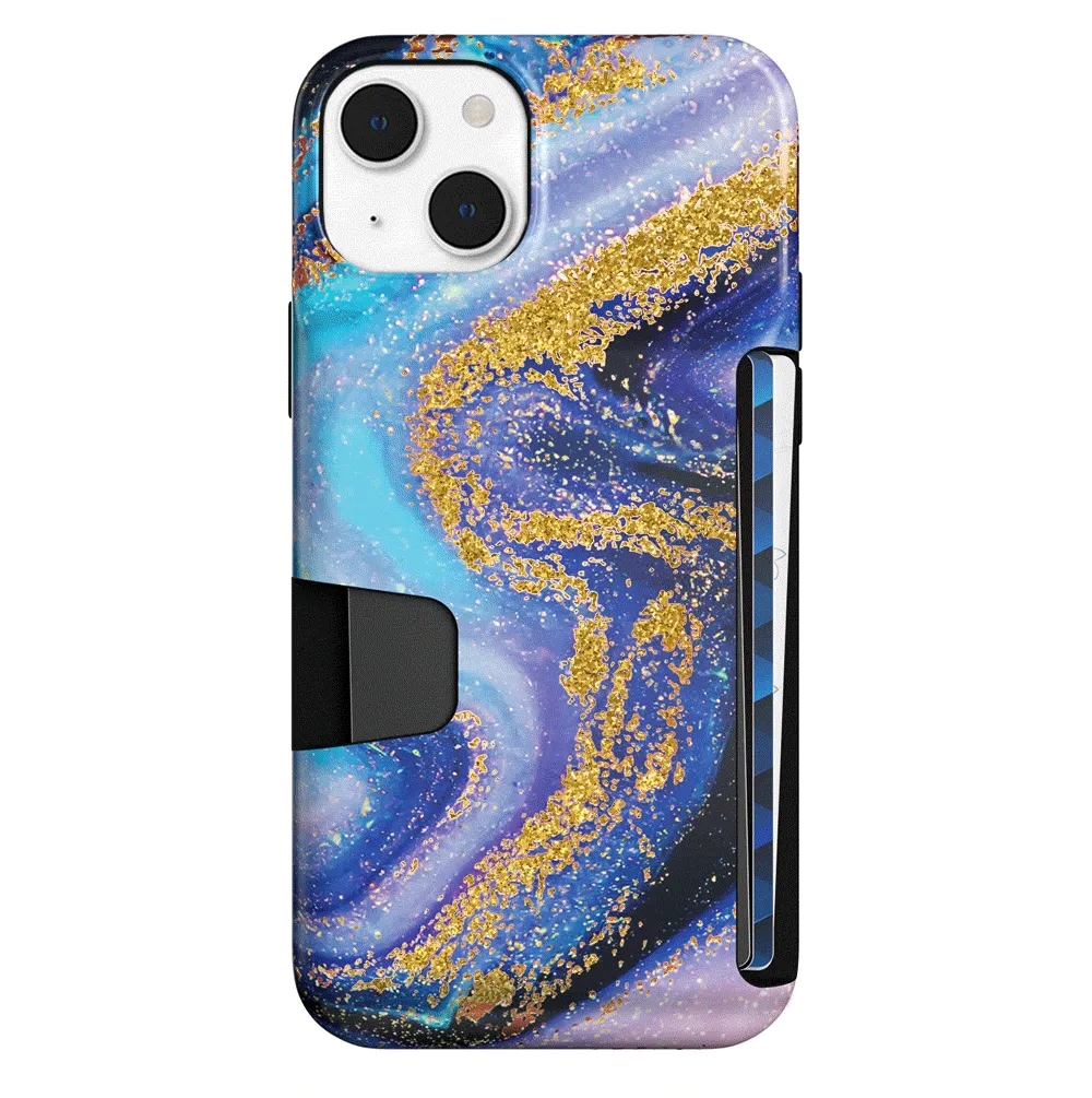 Galaxy Glitter iPhone Wallet Case