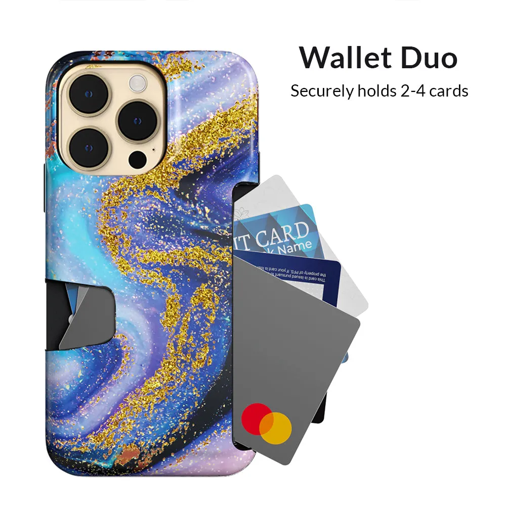 Galaxy Glitter iPhone Wallet Case