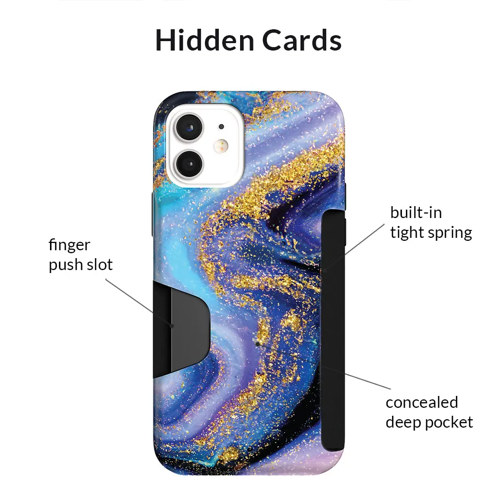 Galaxy Glitter iPhone Wallet Case