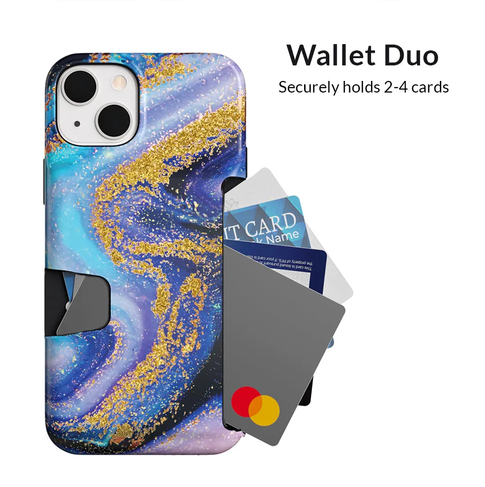 Galaxy Glitter iPhone Wallet Case