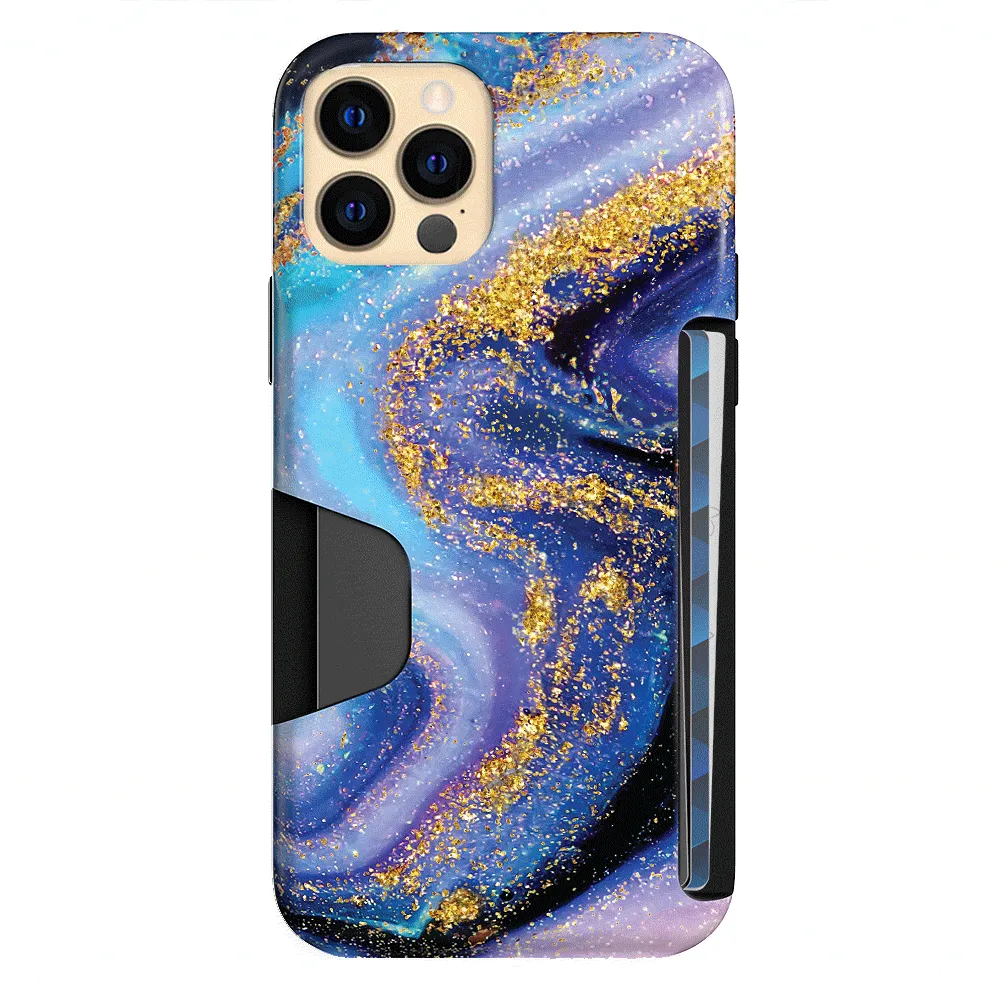 Galaxy Glitter iPhone Wallet Case