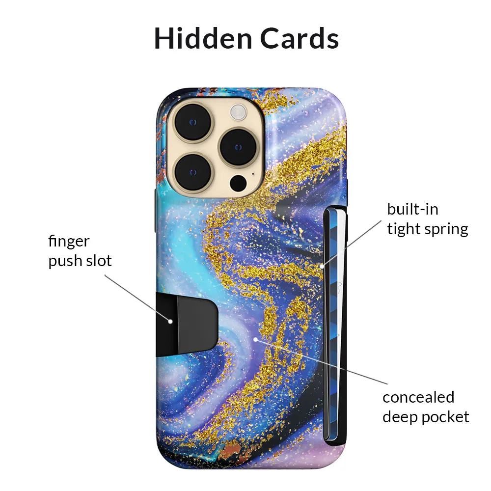 Galaxy Glitter iPhone Wallet Case