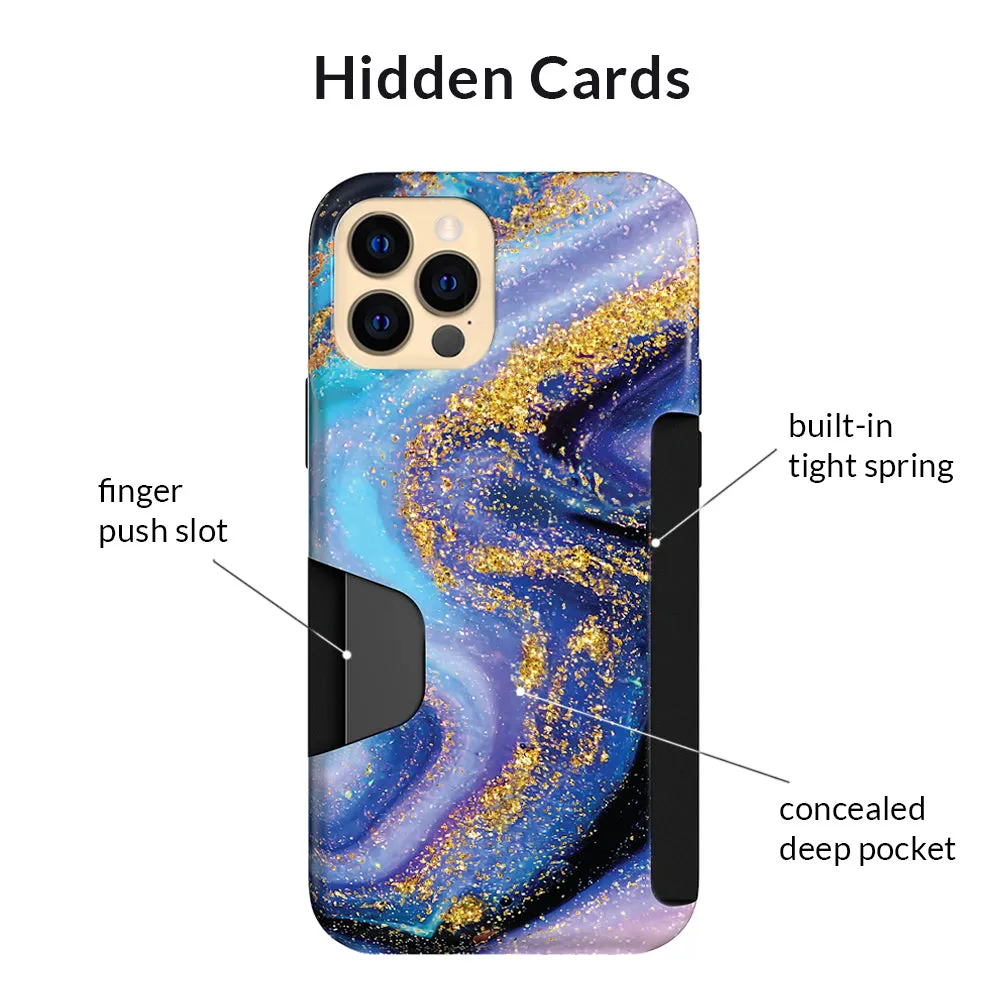 Galaxy Glitter iPhone Wallet Case